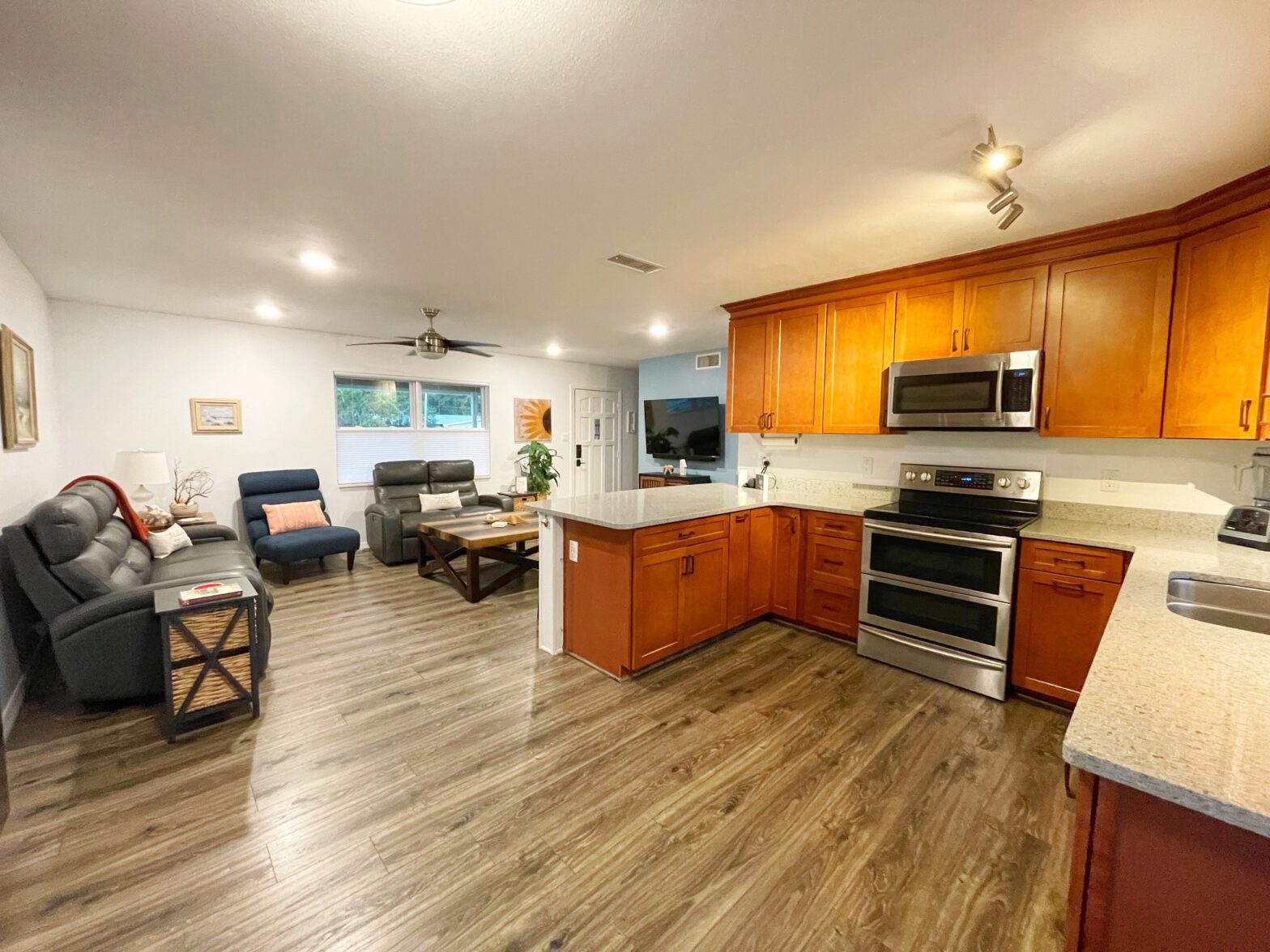 Kitchen and living area